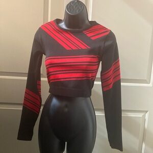 Sports Illustrated Swim Black and Red Crop Top
